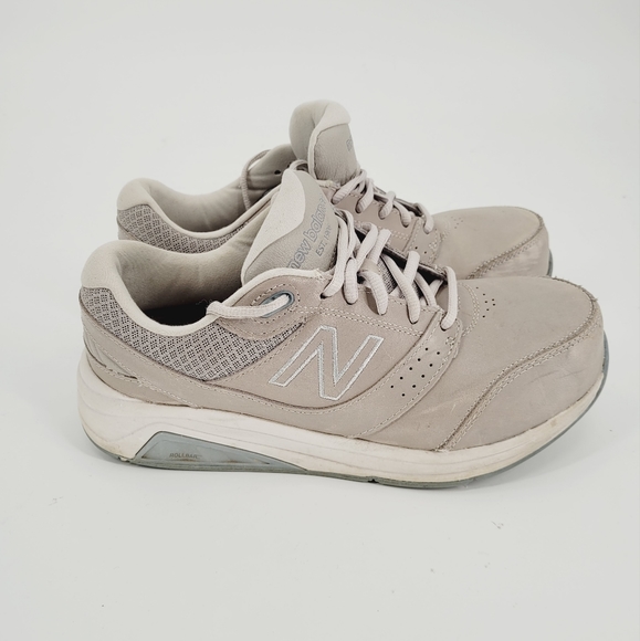 NEW BALANCE WW928GR2 928 V2 Tan Gray Leather Walking Shoes Women’s Size 8.5 2E - Picture 1 of 8